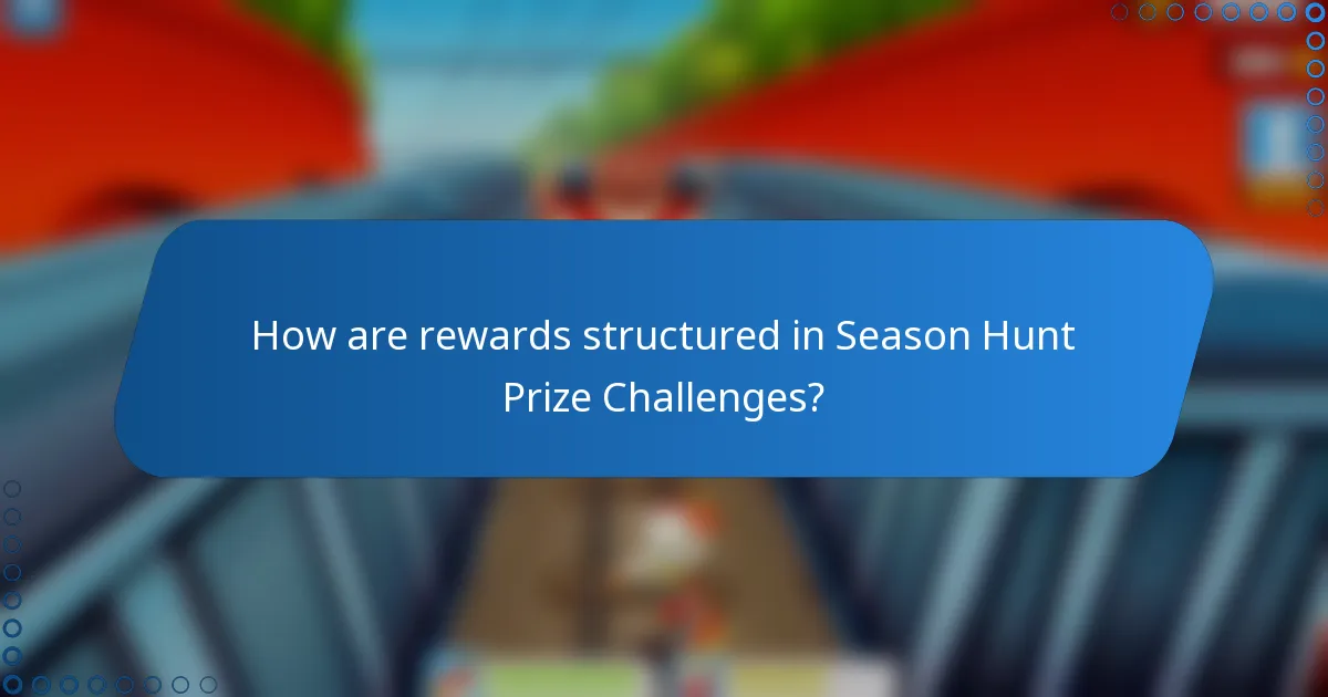How are rewards structured in Season Hunt Prize Challenges?