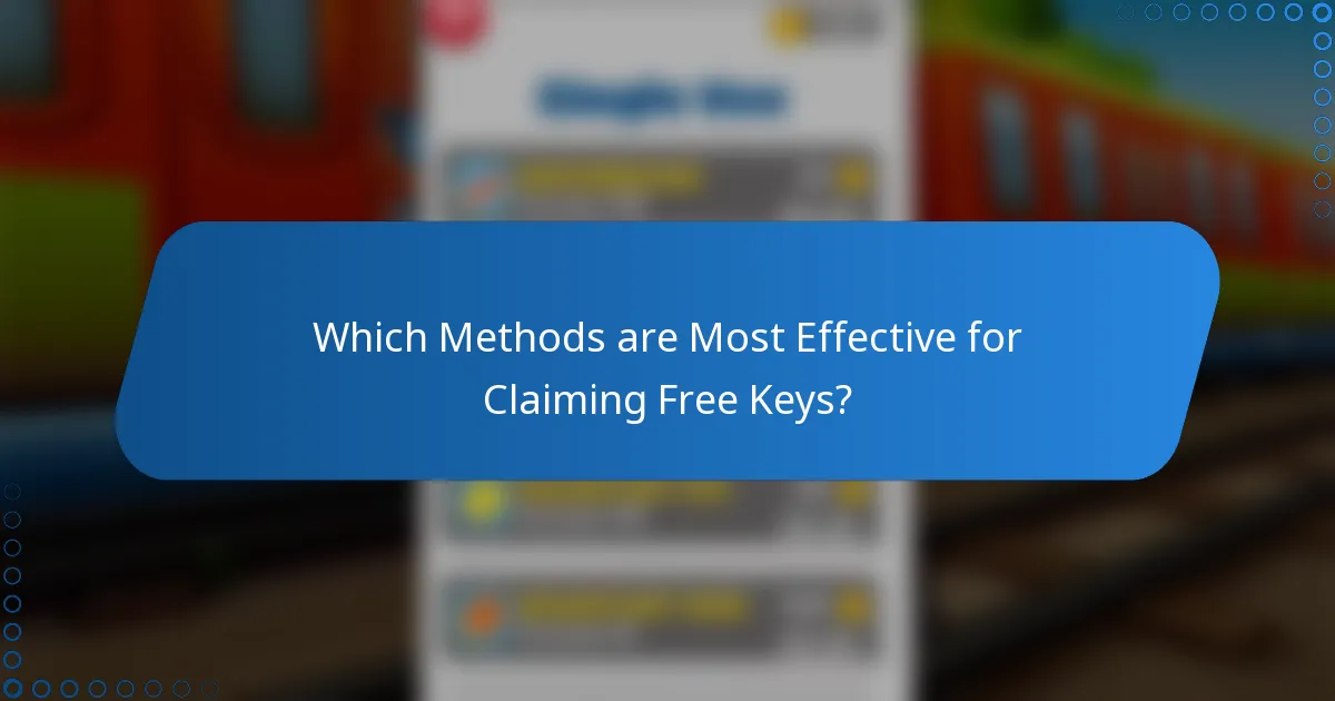 Which Methods are Most Effective for Claiming Free Keys?